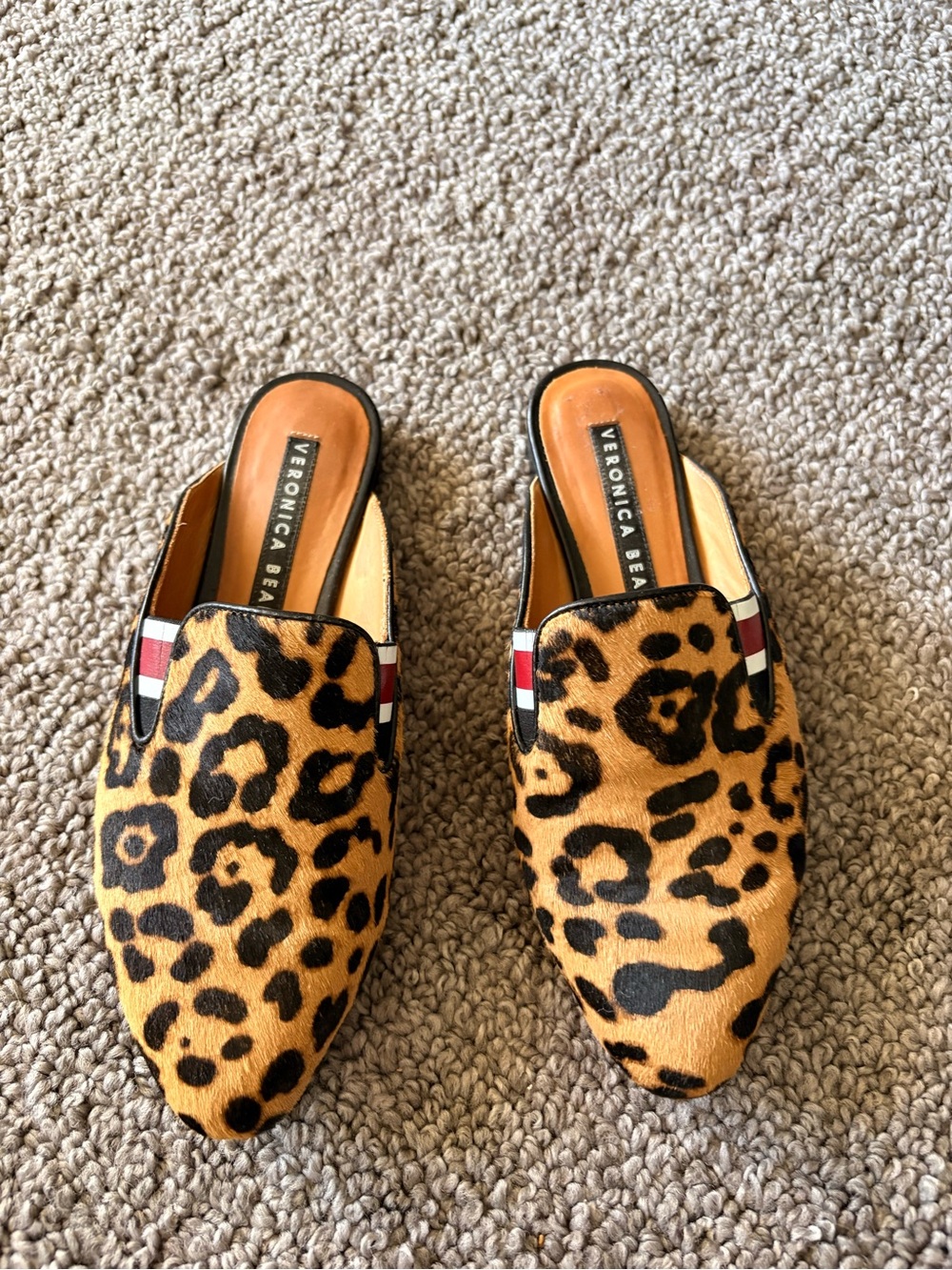 Veronica Beard Leopard Print Slide Mules Size 36 Capsule Luxury Streetwear